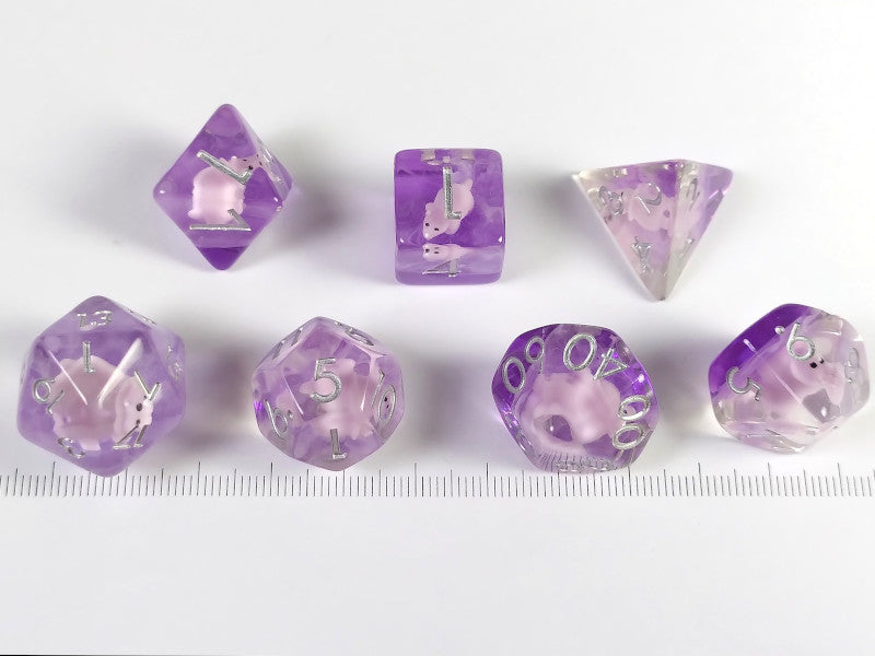Dino, Pink Triceratops polydice set