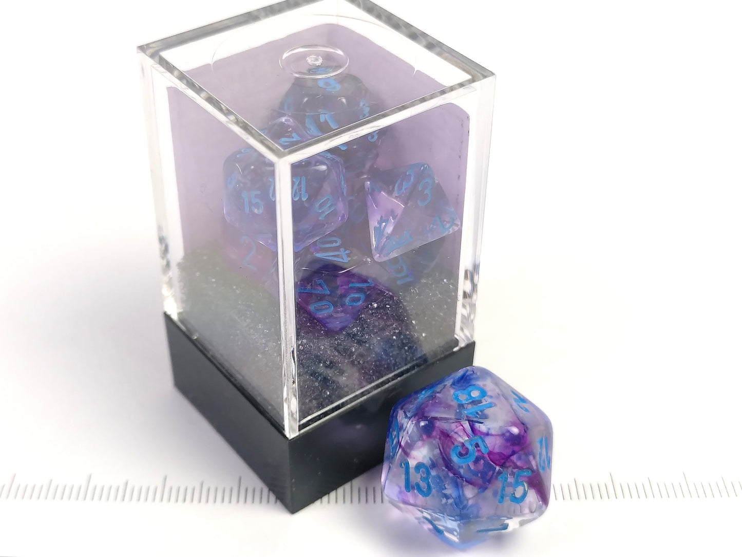 Mini polydice set - Nebula Nocturnal w/blue