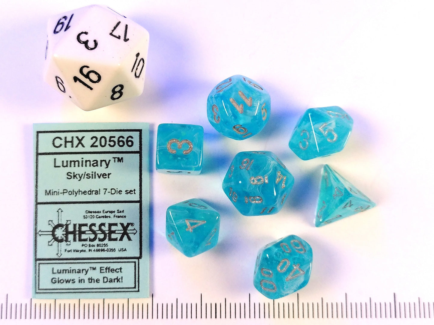 Mini Polydice set - Luminary Sky w/silver