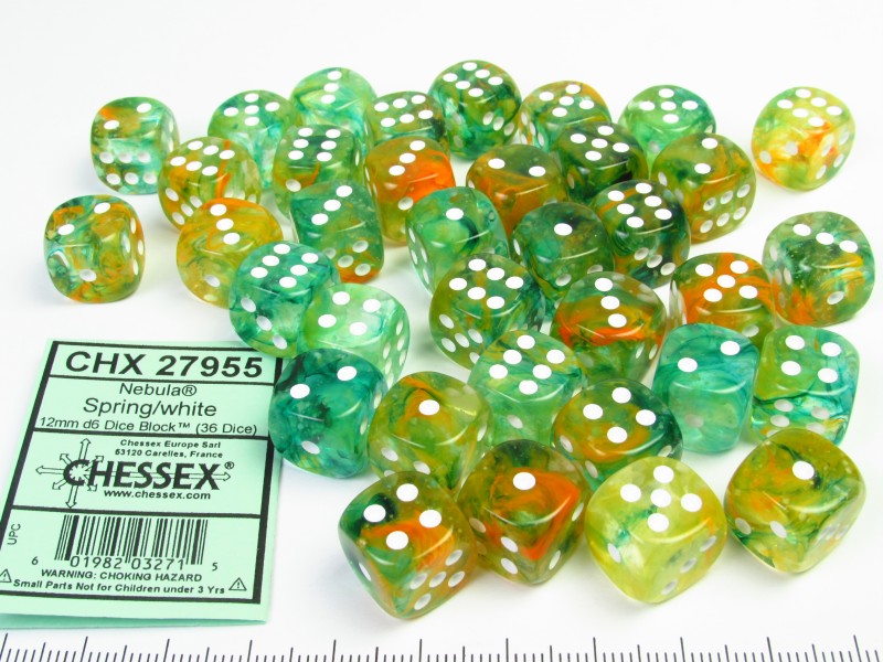 Set 36 6-zijdig, 12mm Nebula Spring w/white