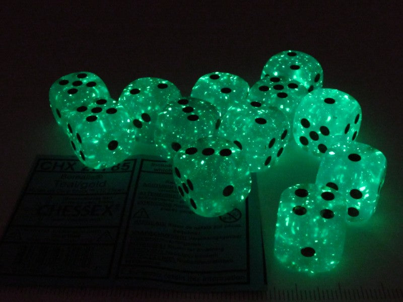 Set 12 6-zijdig Borealis Luminary Teal w/gold