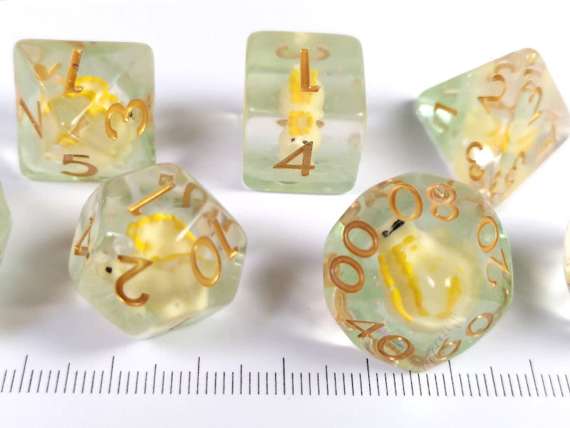 Dino, Yellow Stegosaurus polydice set