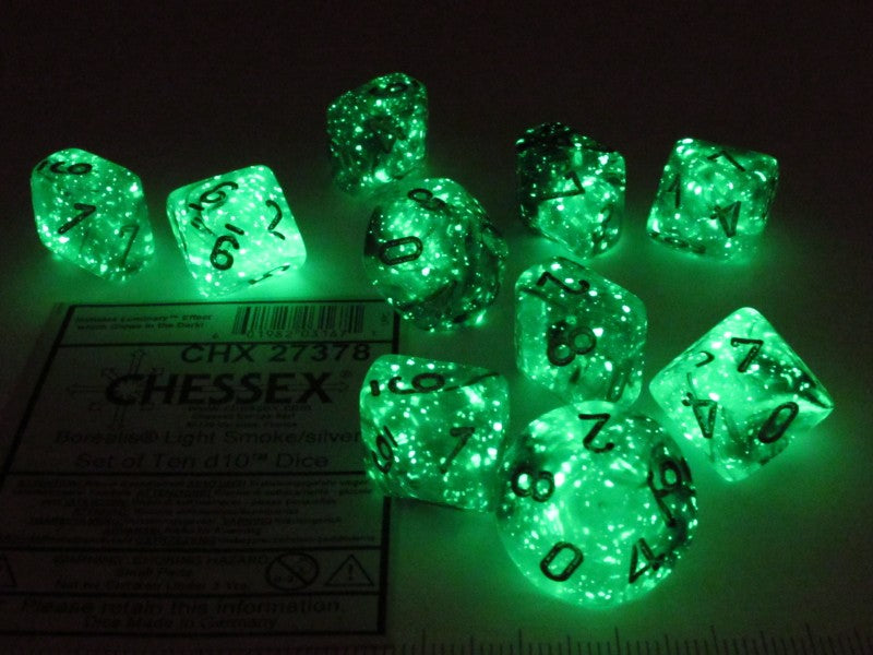 Set 10 10-zijdig, Borealis Luminary Light Smoke w/silver