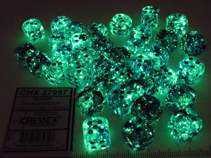 Set 36 6-zijdig, 12mm Nebula Nocturnal/blue