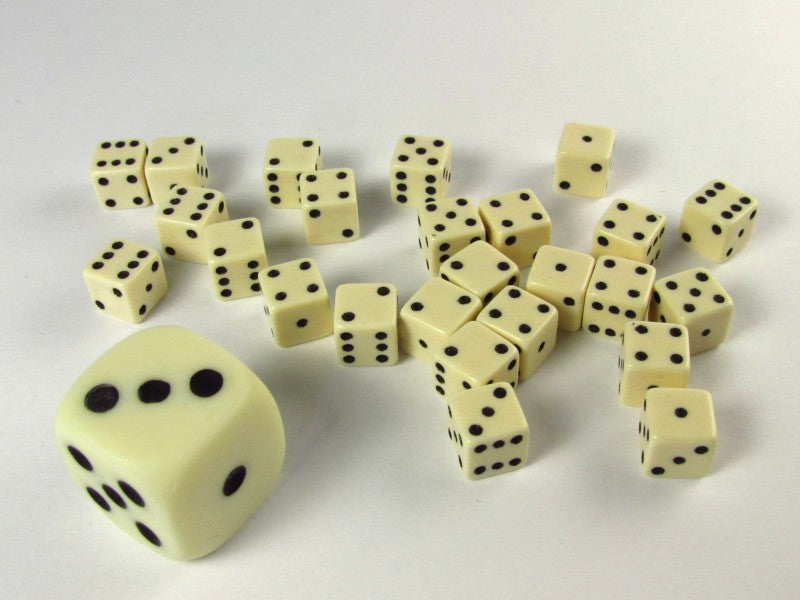 Set 25 st. 6-zijdig, 7 mm ivoorkleurig