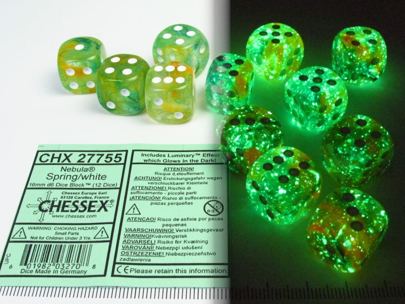 Set 12 st. 6-zijdig, 16mm Nebula Spring w/white