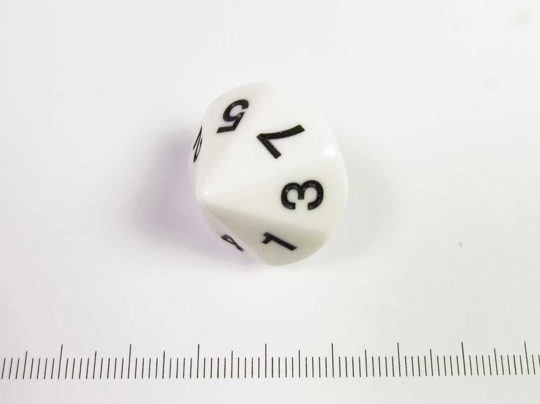 14-zijdige d7 (tweemaal 1-7), wit