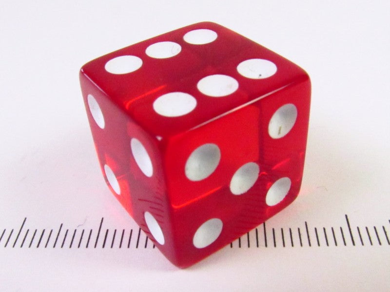 6-zijdig, transparant rood, 19 mm