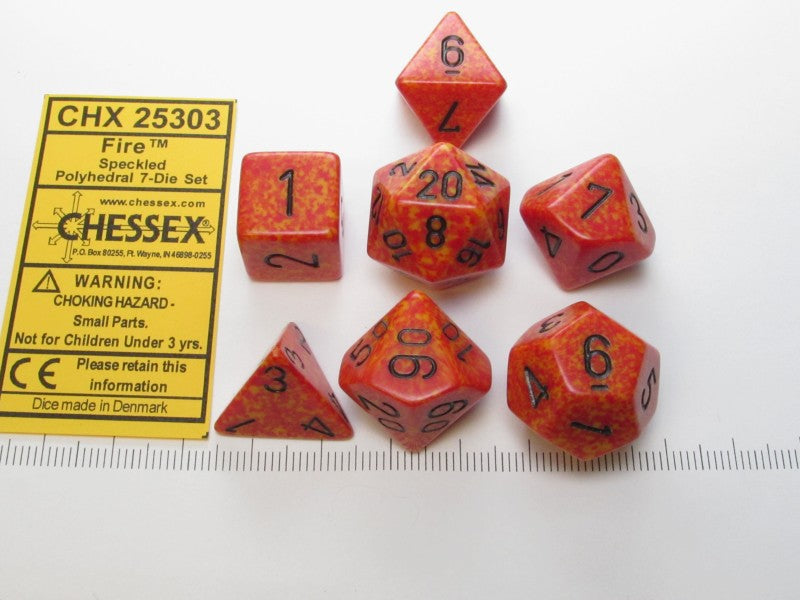 Set 7 polydice, Speckled Fire