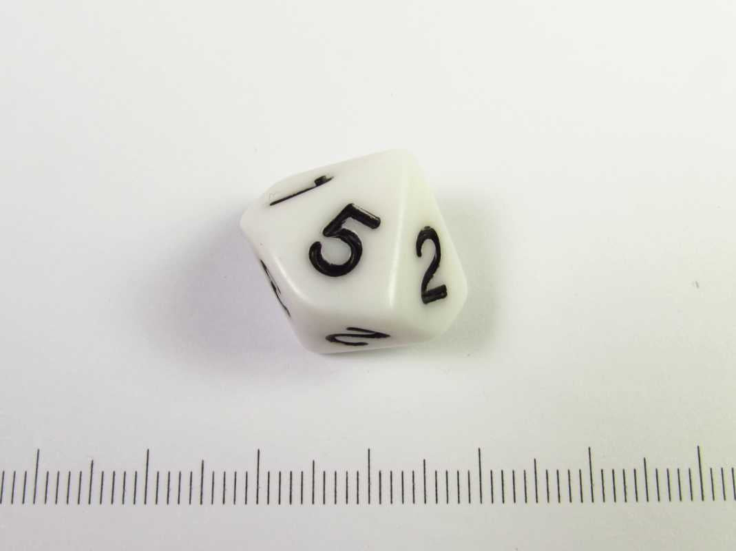 10-zijdige d5 (tweemaal 1-5), wit