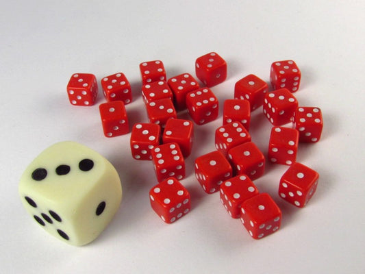 Set 25 st. 6-zijdig, 7 mm rood