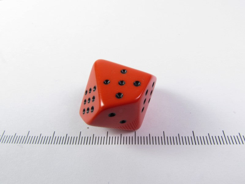 10-zijdig met stippen, oranje