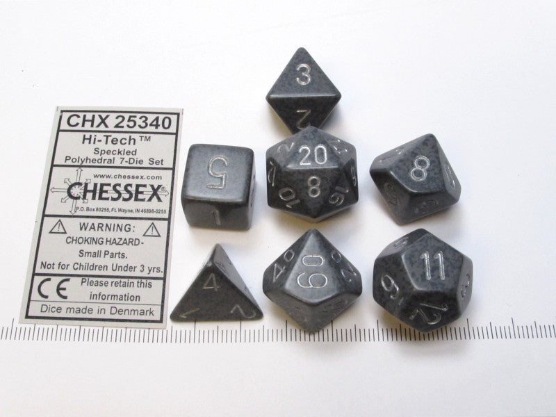 Set 7 polydice, Speckled Hi-Tech