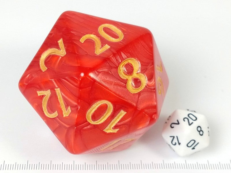 55mm d20, Pearl rood met goud
