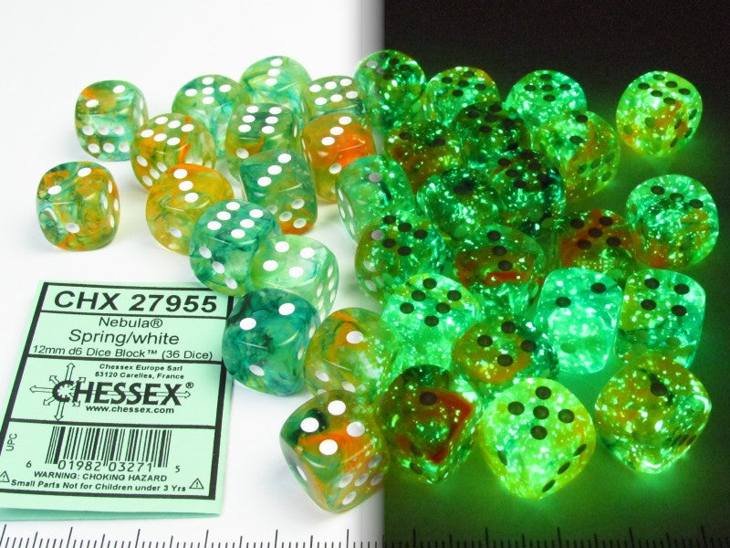Set 36 6-zijdig, 12mm Nebula Spring w/white