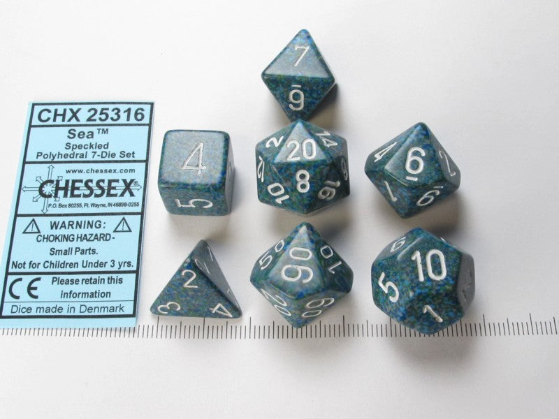Set 7 polydice, Speckled Sea