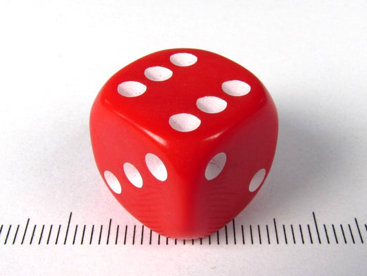 6-zijdig met stippen, 16 mm rood