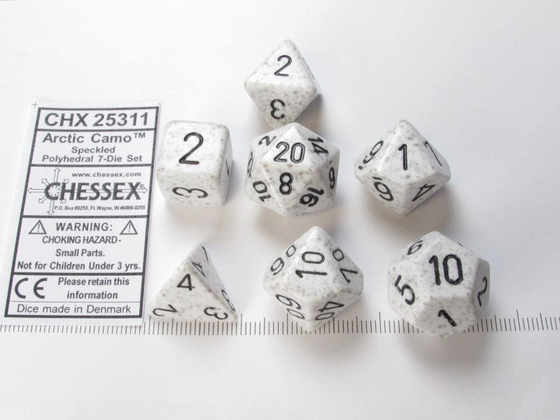 Set 7 polydice, Speckled Arctic Camo