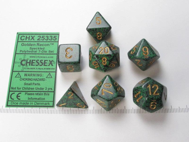Set 7 polydice, Speckled Golden Recon