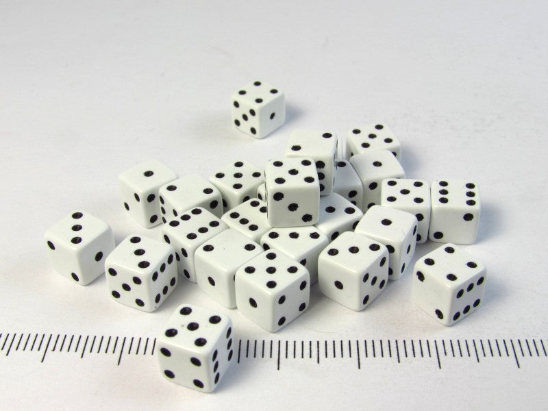 Set 25 st. 6-zijdig, 7 mm wit