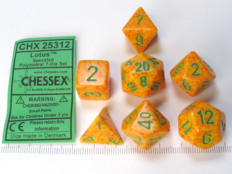 Set 7 polydice, Speckled Lotus