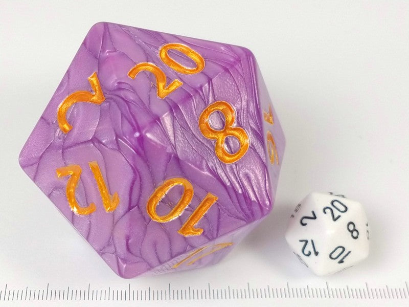 55mm d20, Pearl paars met goud