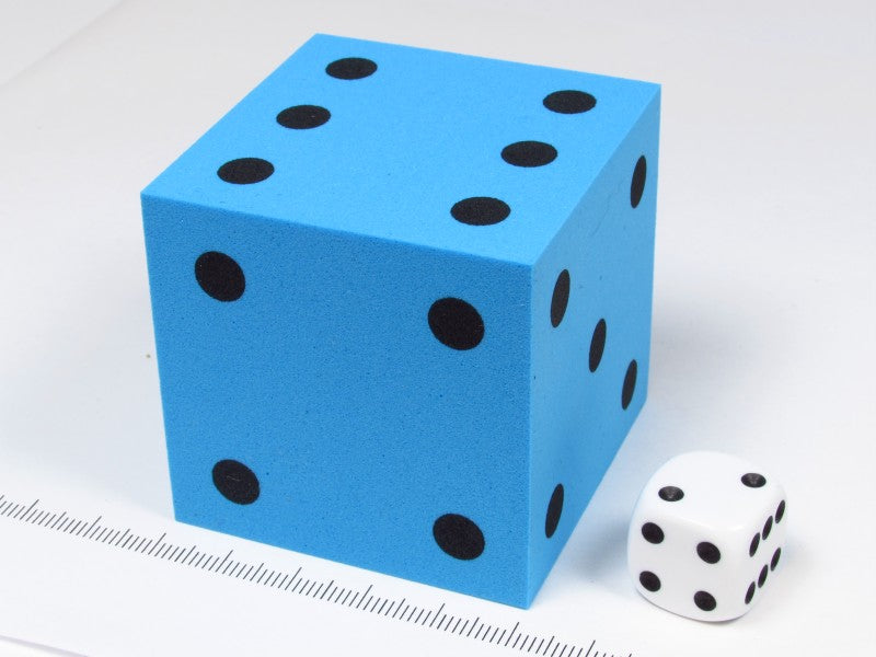 50 mm, 6-zijdig met stippen, blauw schuimrubber