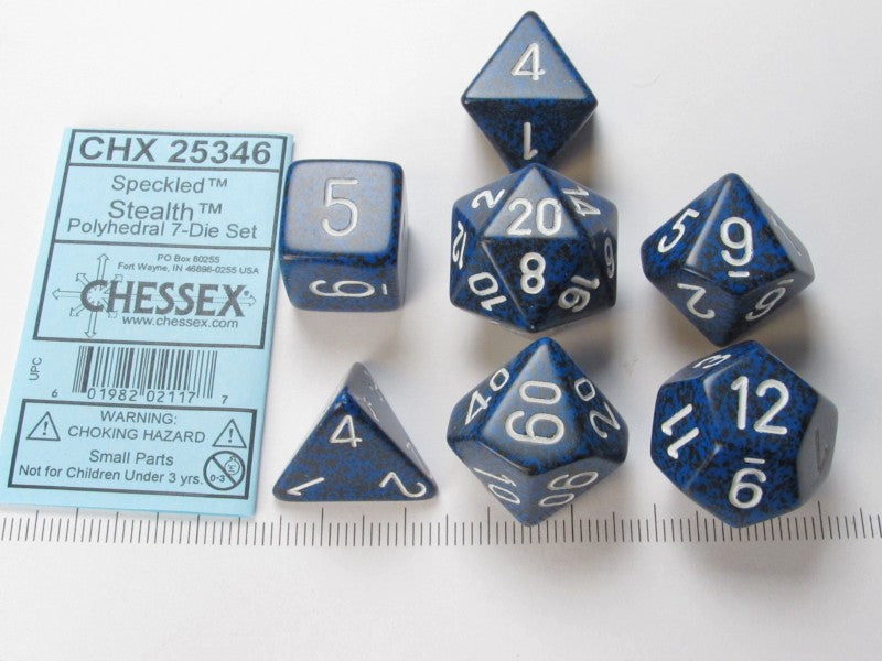 Set 7 polydice, Speckled Stealth