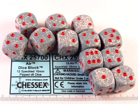 Set 12 6-zijdig, 16mm Speckled Air