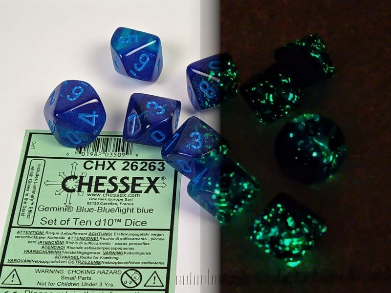 Set 10 10-zijdig, Gemini Luminary Blue-Blue w/light blue