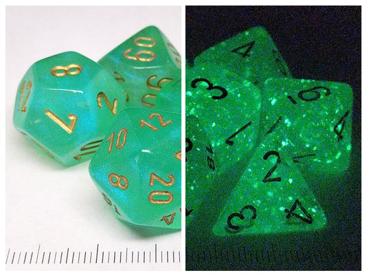 Borealis Luminary polydice set - Light Green w/gold