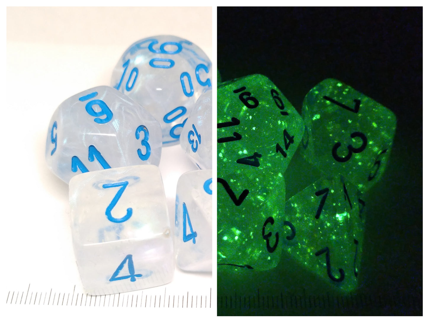 Mega-Hedral polydice set, Borealis Icicle w/light blue