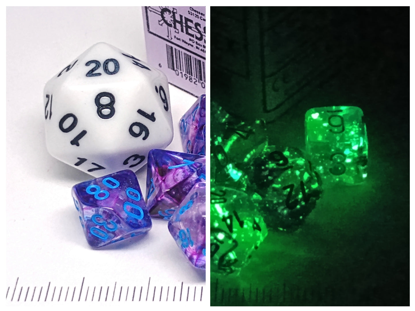 Mini polydice set - Nebula Nocturnal w/blue