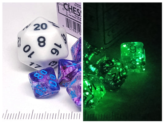 Mini polydice set - Nebula Nocturnal w/blue