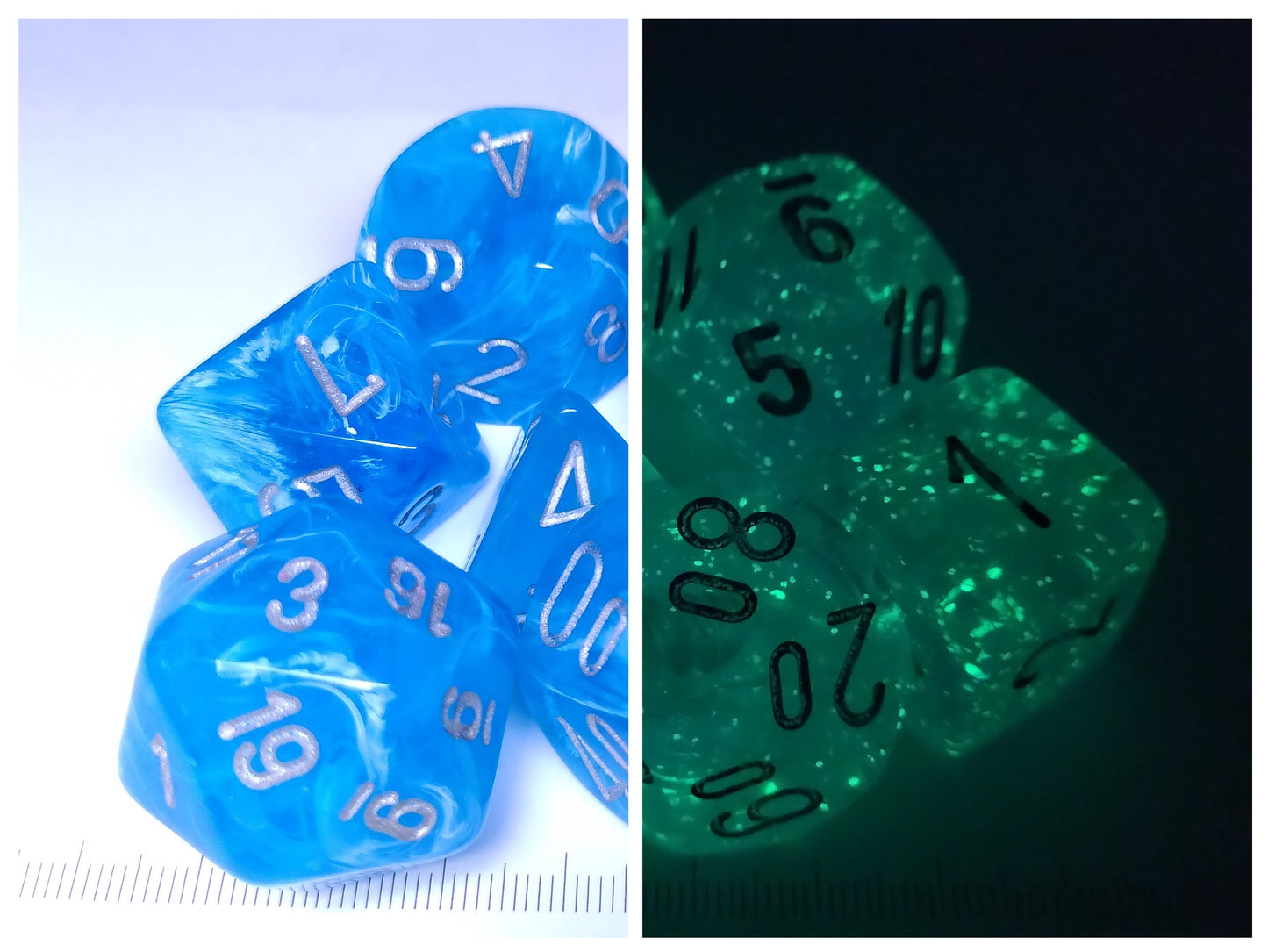 Mega-Hedral polydice set, Luminary Sky w/silver