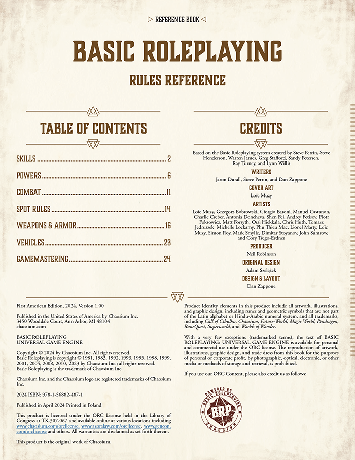 Basic Roleplaying - Gamemaster pack (incl. PDF)