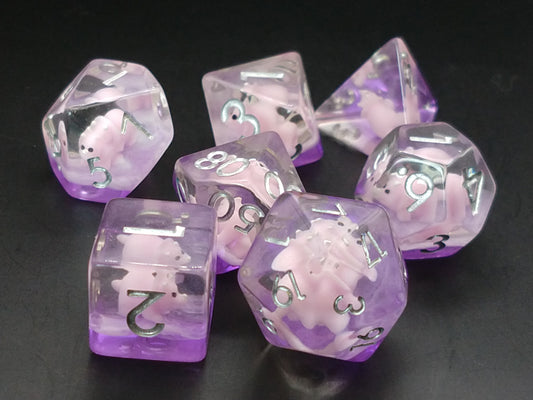 Dino, Pink Triceratops polydice set