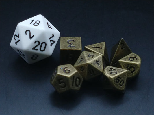 Mini Metal Polydice set - Brass