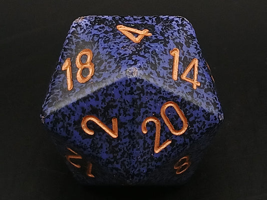 34 mm 20-sided, Speckled Golden Cobalt