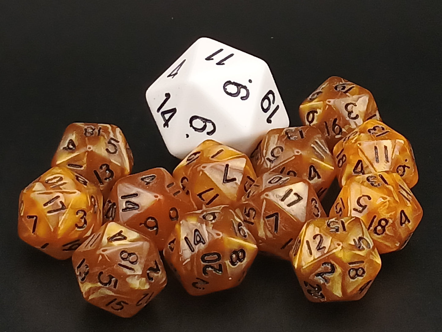 Set of 12 20-sided mini dice
