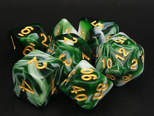 Transmuted Malachite polydice set