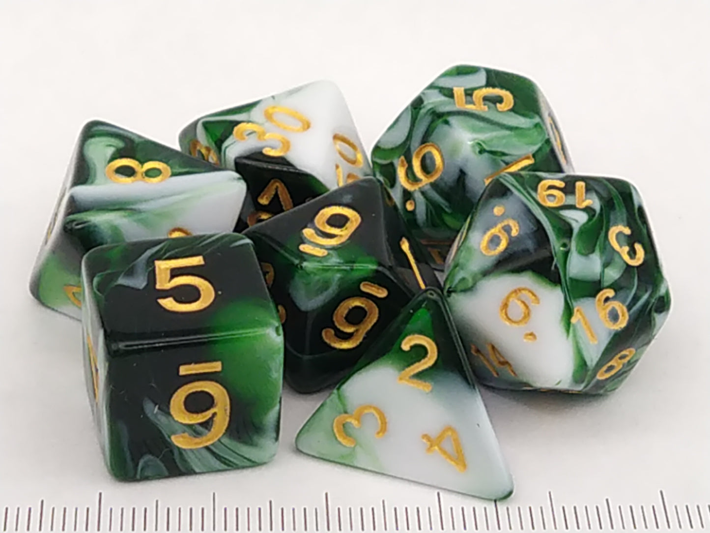 Transmuted Malachite polydice set