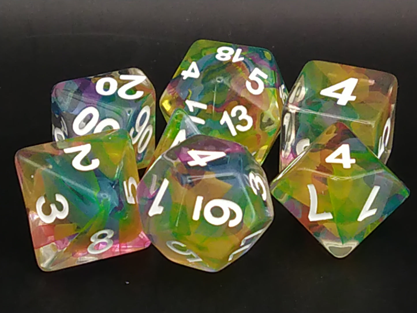 Rainbow Swirl polydice set