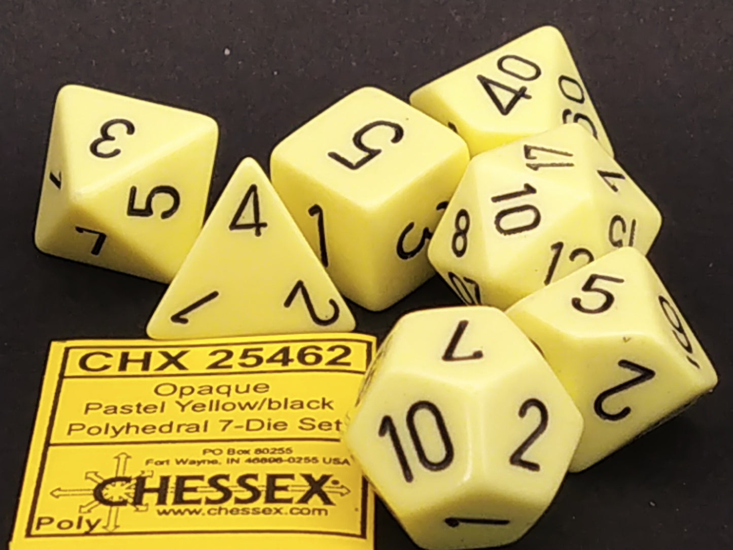 Chessex Opaque polydice sets