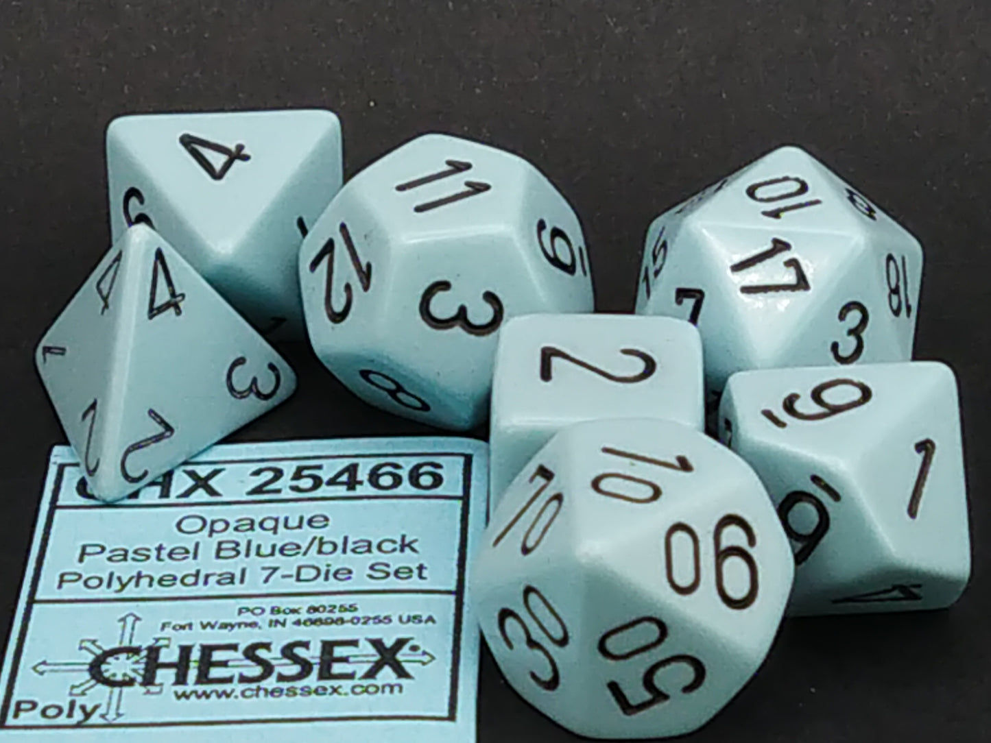 Chessex Opaque polydice sets