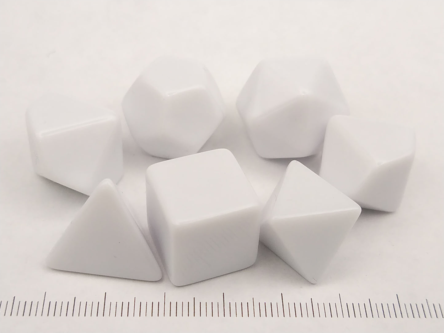 7 piece blank polydice set - white