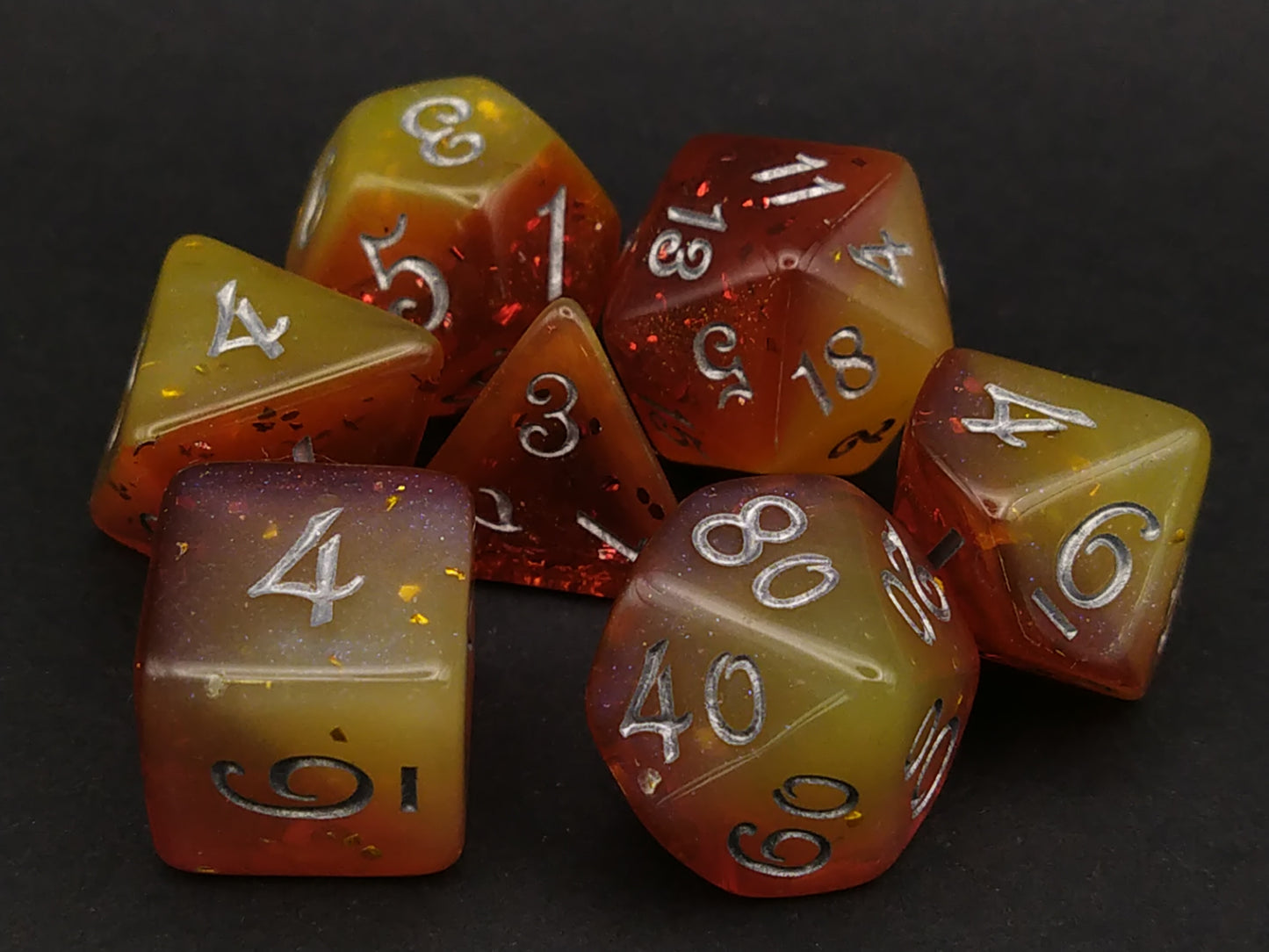 Piebald Passionfruit polydice set