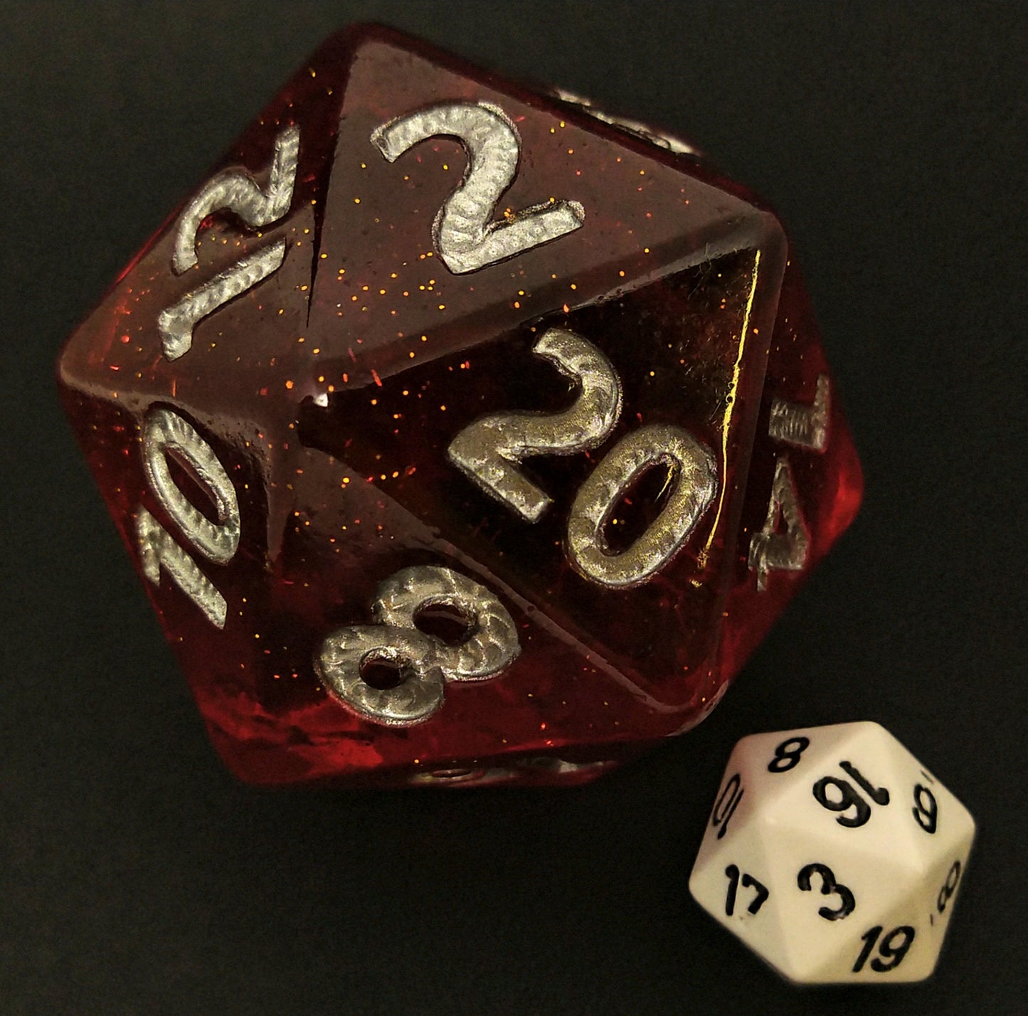 55mm d20, Carnelian Quartz