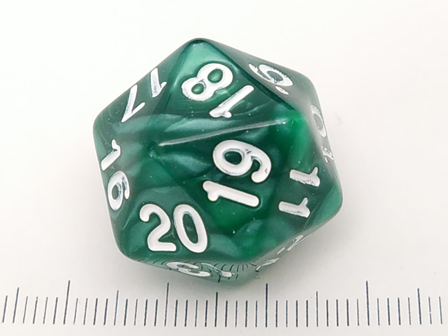 20-sided spindown dice, 22mm Pearl