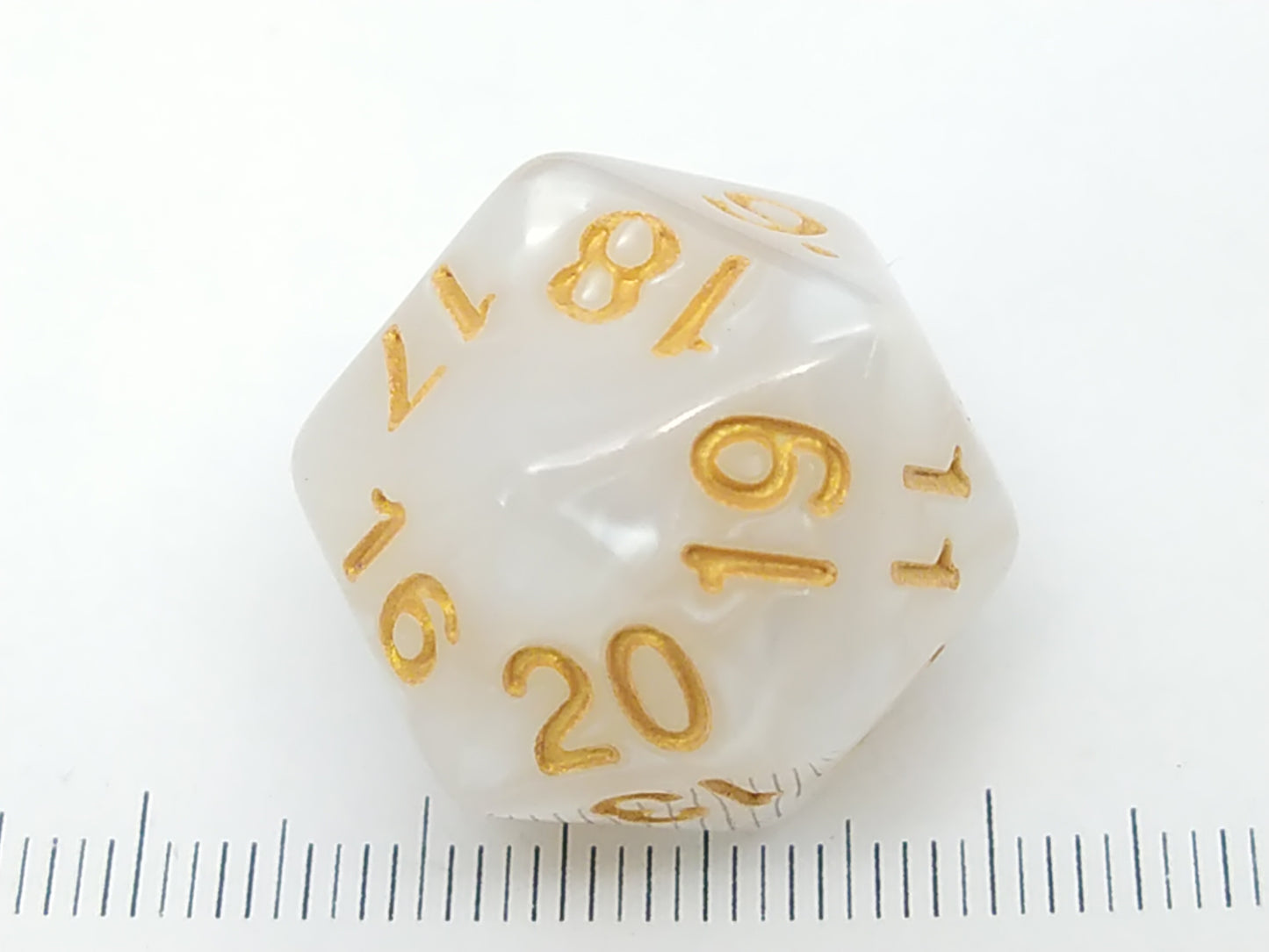 20-sided spindown dice, 22mm Pearl